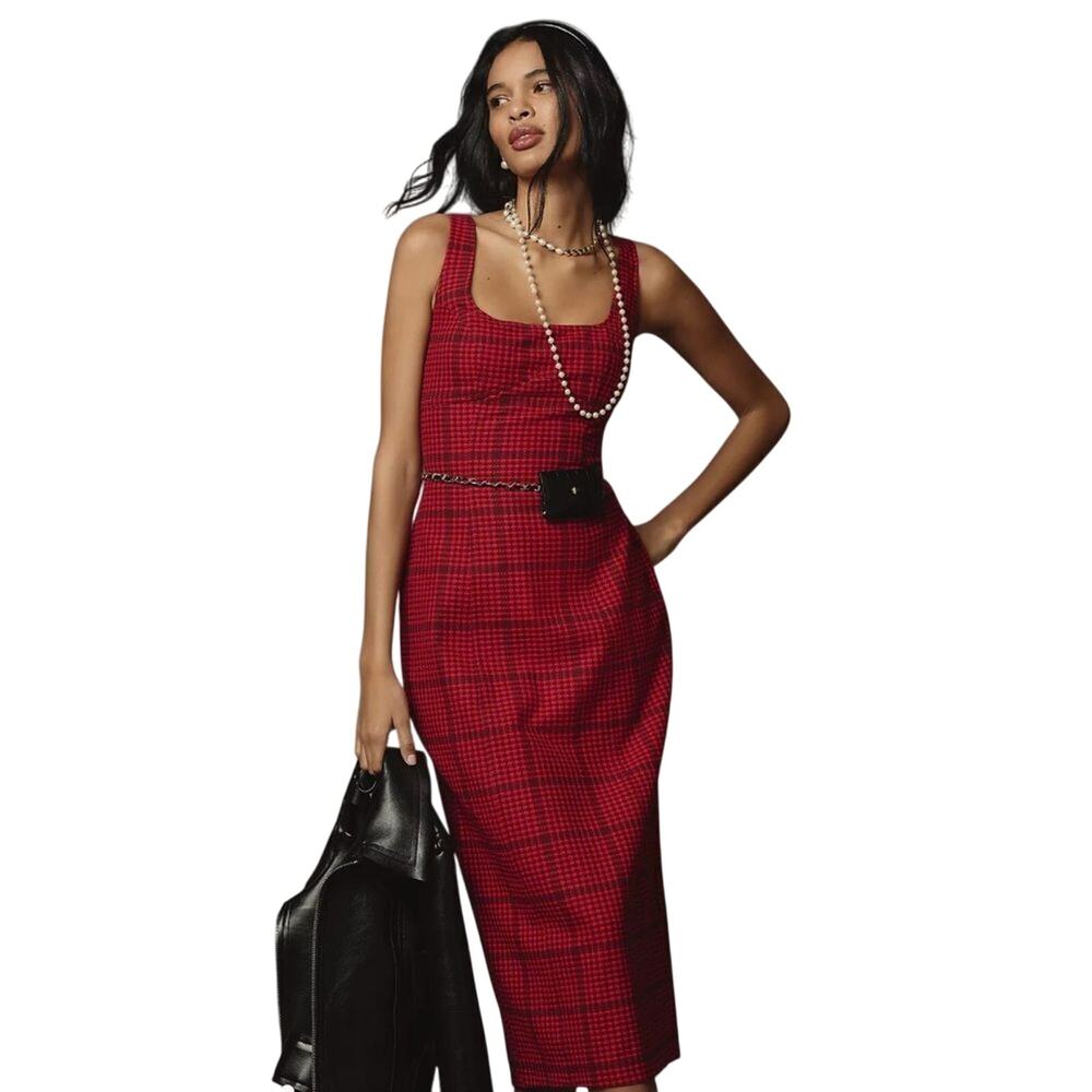PILCRO Anthropologie Bombshell Tweed Slim Midi Dress, Various, MSRP $168 - Picture 2 of 9